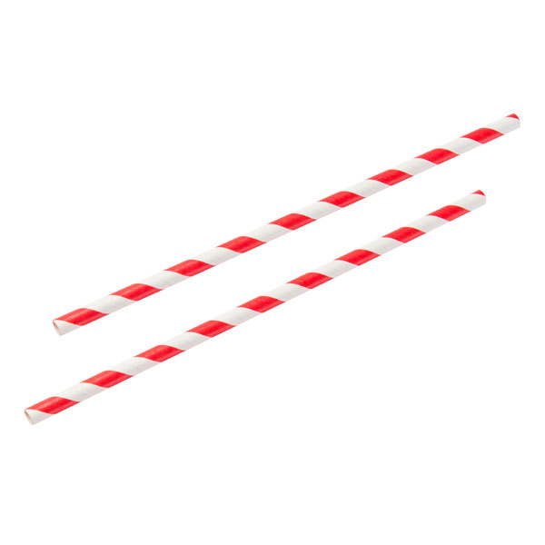 Paper Straws Red/White 20cm/8"